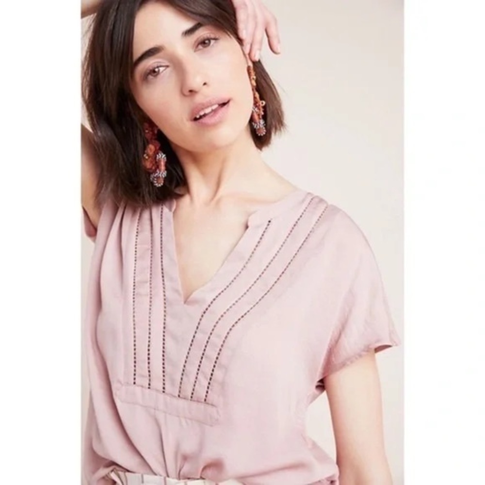Dolan Pink Mixed Media Pullover Top Size Small